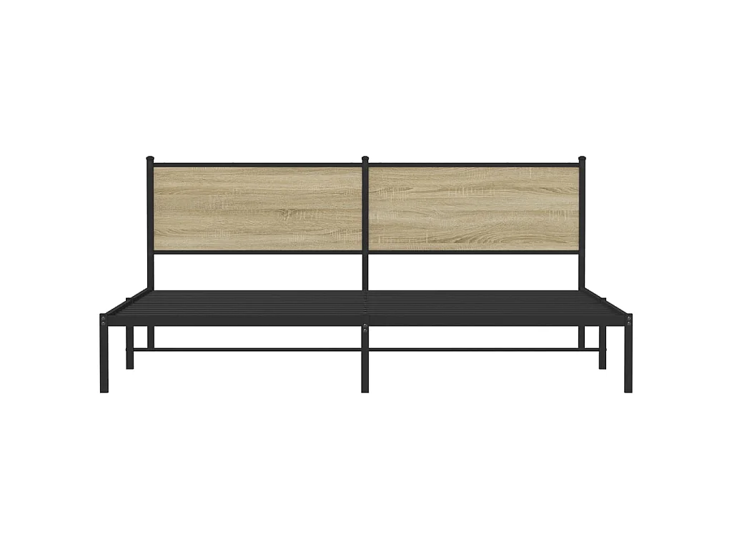 Cadre de lit en métal sans matelas chêne sonoma 200x200 cm