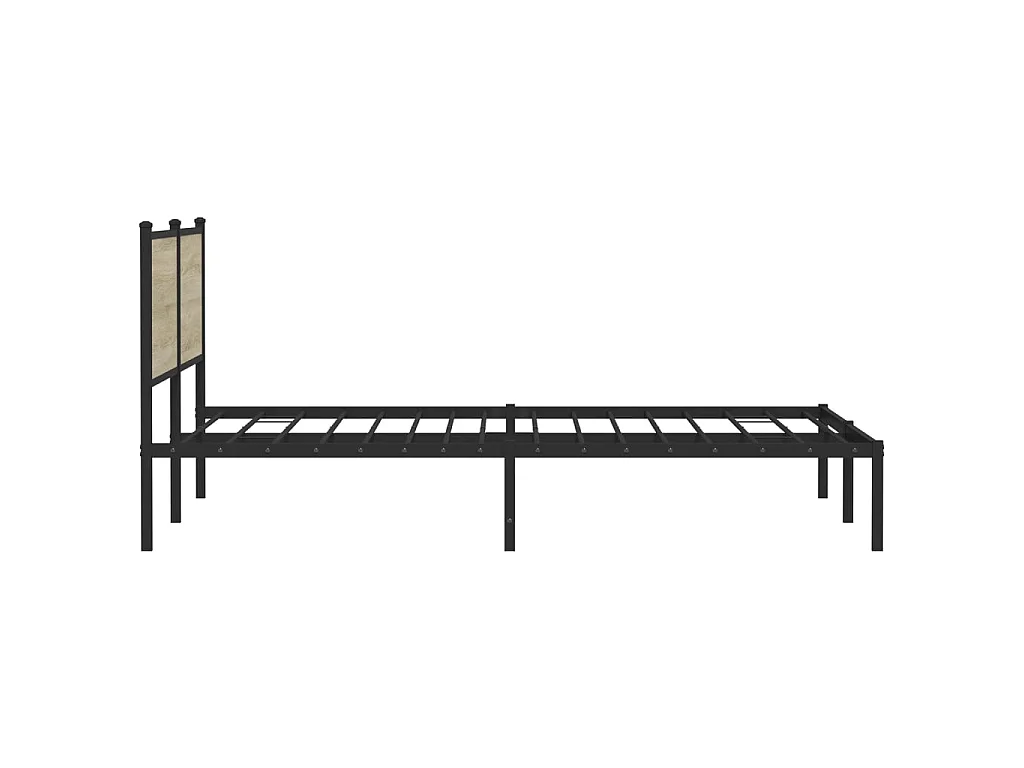 Cadre de lit en métal sans matelas chêne sonoma 200x200 cm