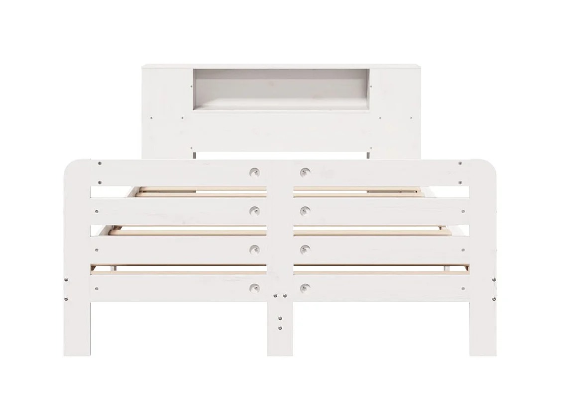 Cadre de lit sans matelas blanc 150x200 cm bois de pin massif