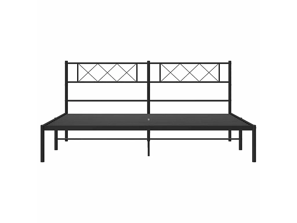 Giroletto con Testiera in Metallo Nero 193x203 cm