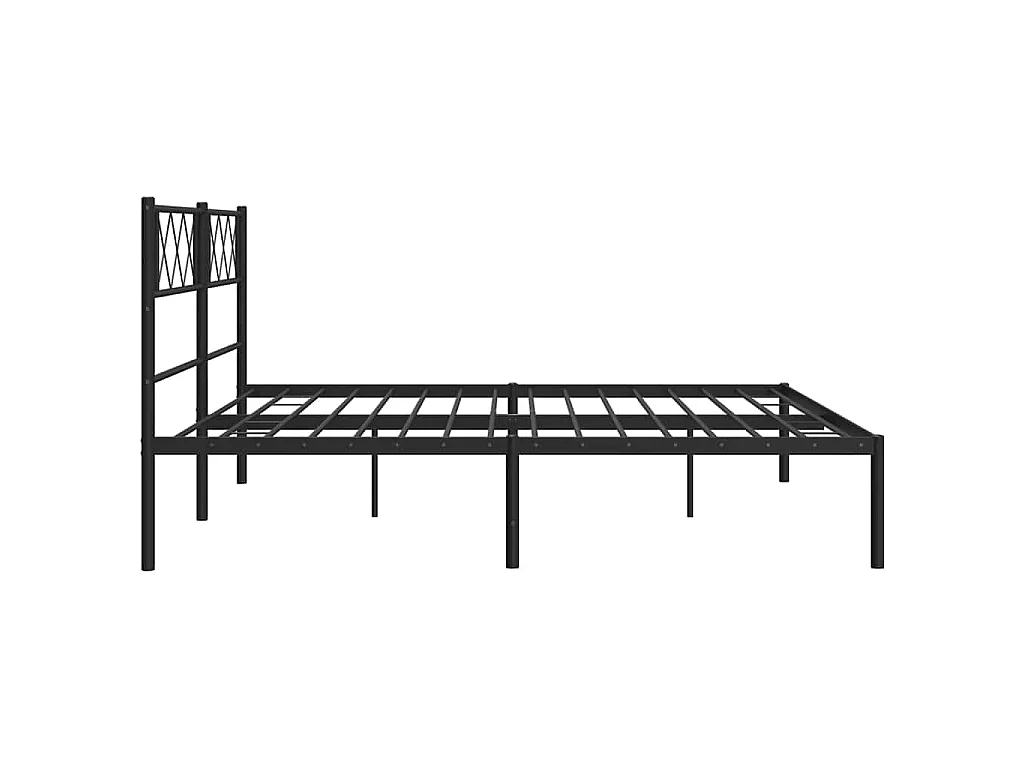 Giroletto con Testiera in Metallo Nero 193x203 cm