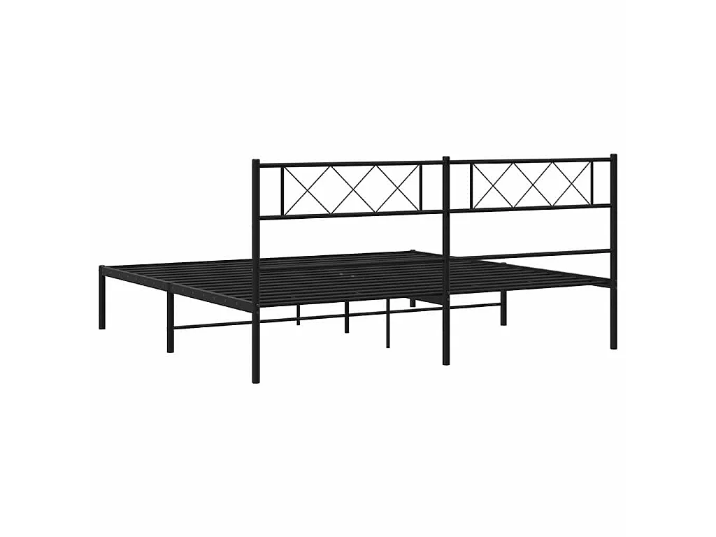 Giroletto con Testiera in Metallo Nero 193x203 cm