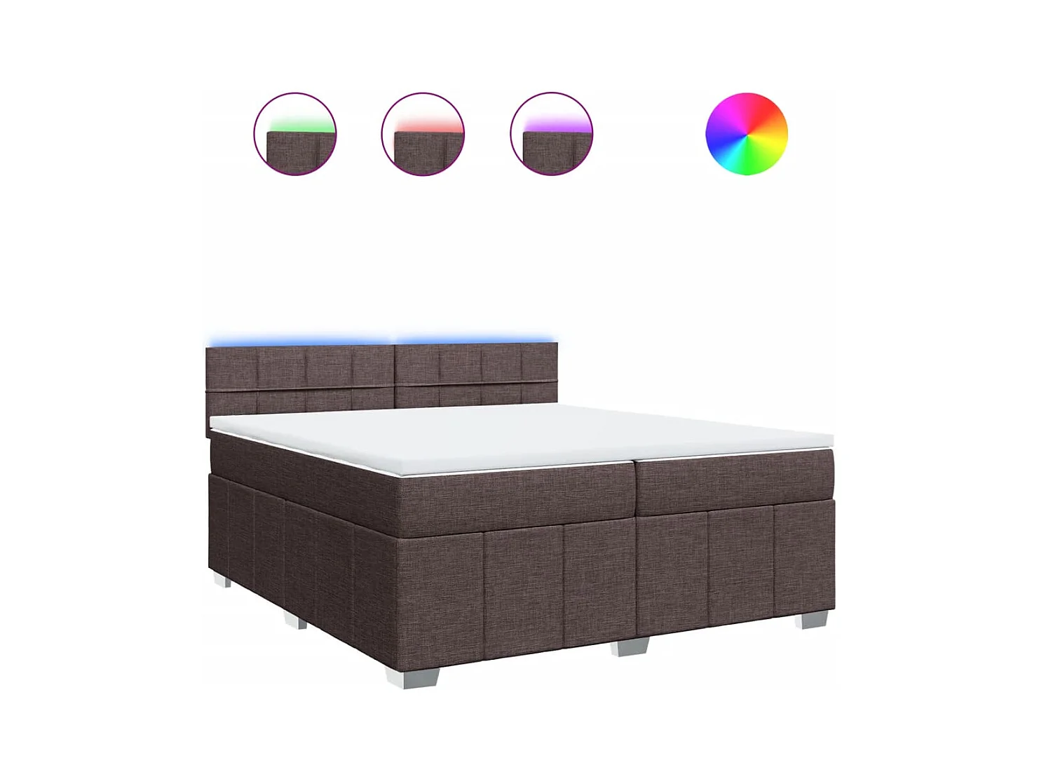 Sommier à lattes de lit avec matelas Marron foncé 200x200 cm