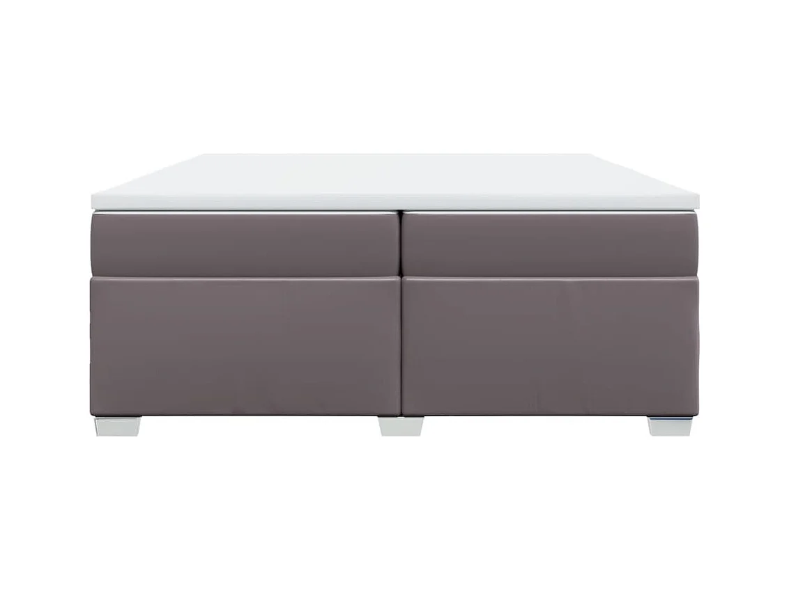 Sommier à lattes de lit avec matelas Gris 200x200 cm Similicuir