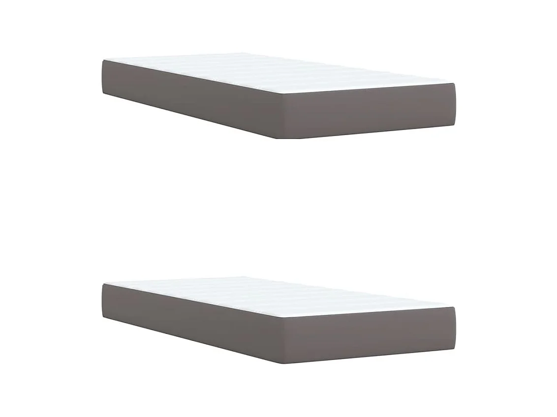 Sommier à lattes de lit avec matelas Gris 200x200 cm Similicuir