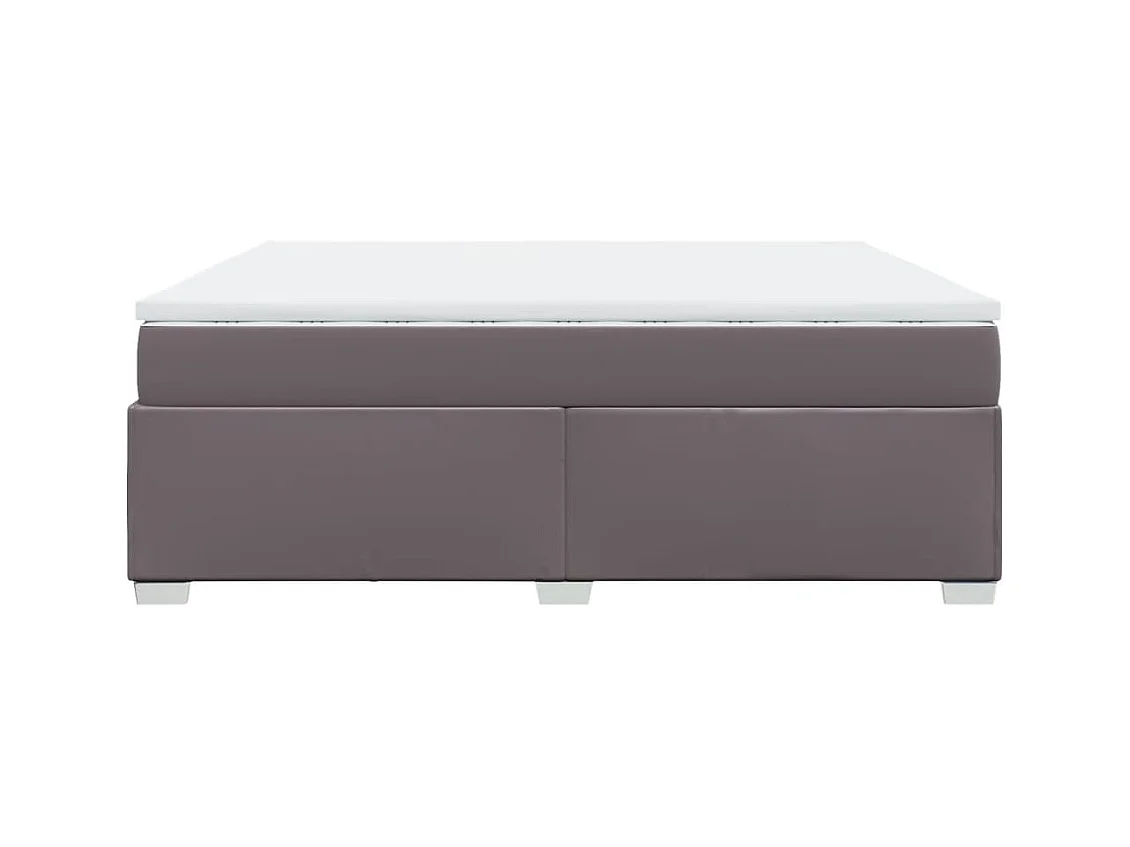 Sommier à lattes de lit avec matelas Gris 200x200 cm Similicuir