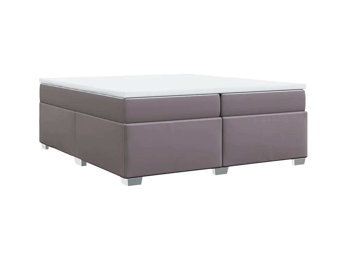 Sommier à lattes de lit avec matelas Gris 200x200 cm Similicuir