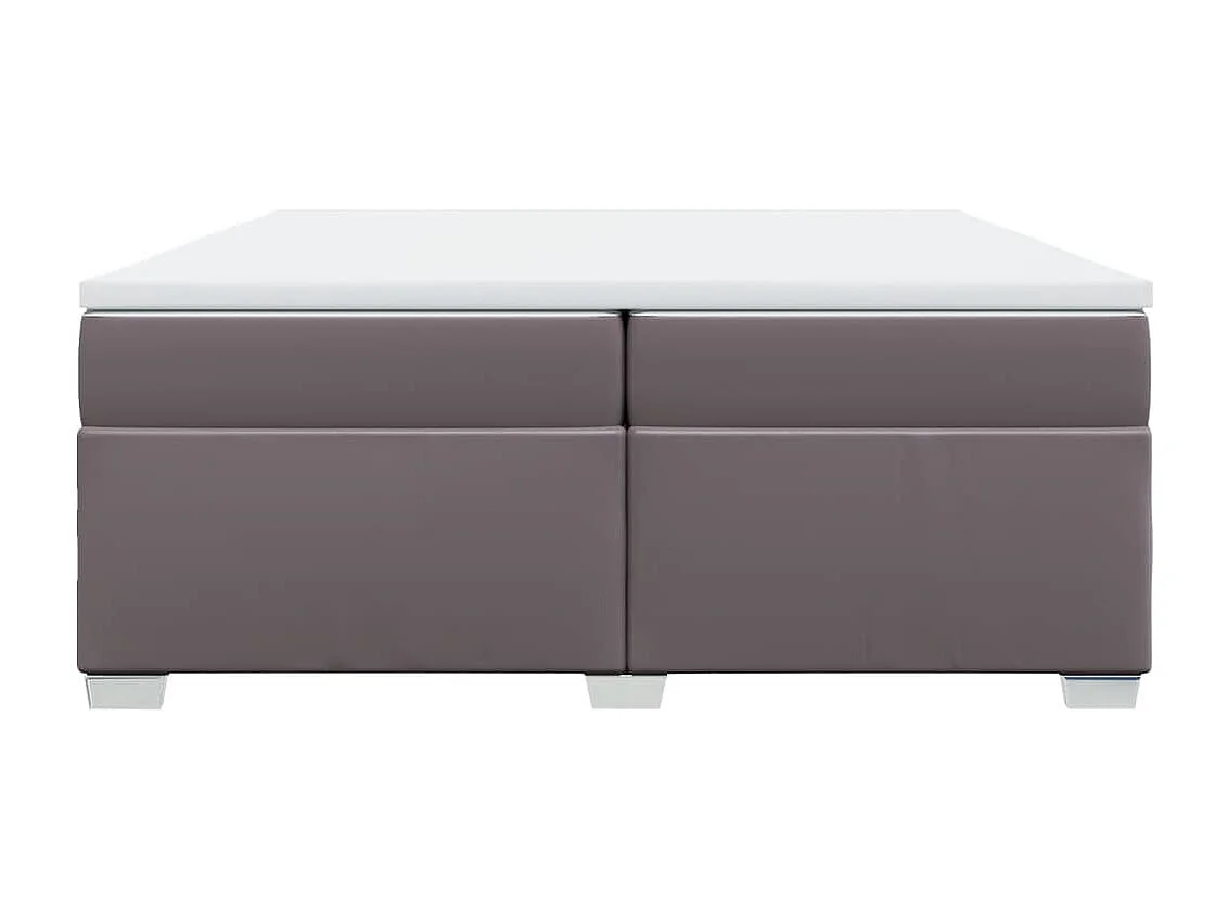 Boxspring met matras kunstleer grijs 200x200 cm