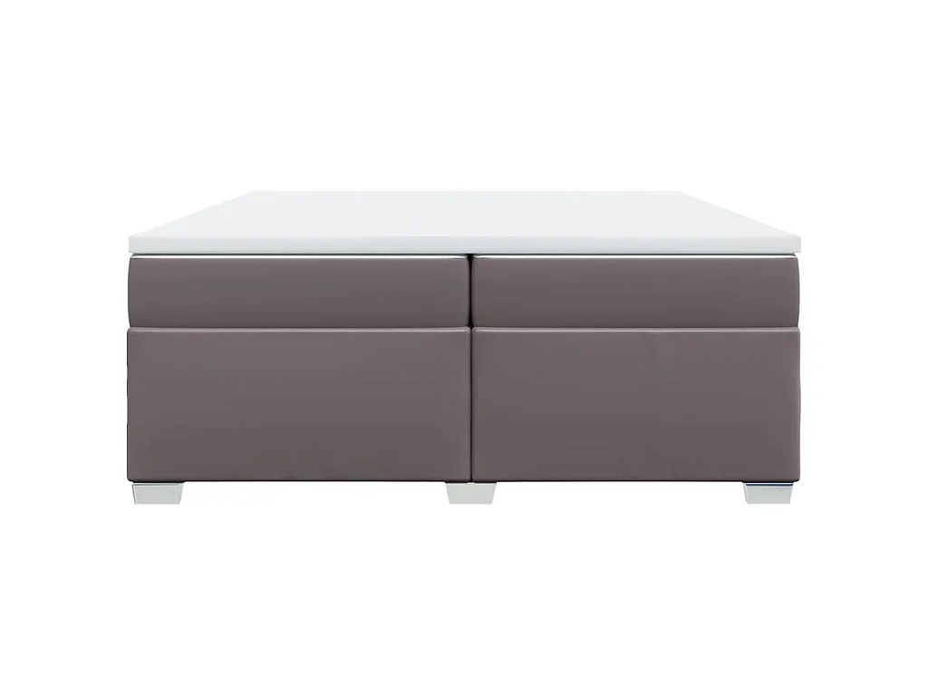 Boxspring met matras kunstleer grijs 200x200 cm