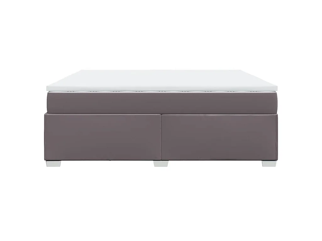 Boxspring met matras kunstleer grijs 200x200 cm