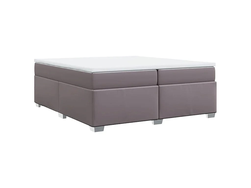 Boxspring met matras kunstleer grijs 200x200 cm