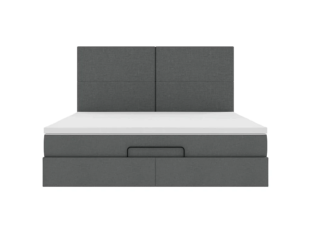 Ottoman bed met matrassen 200x200cm stof donkergrijs