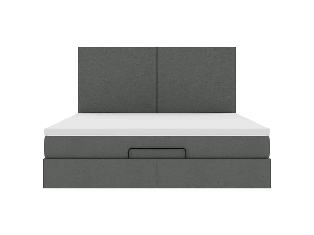 Ottoman bed met matrassen 200x200cm stof donkergrijs