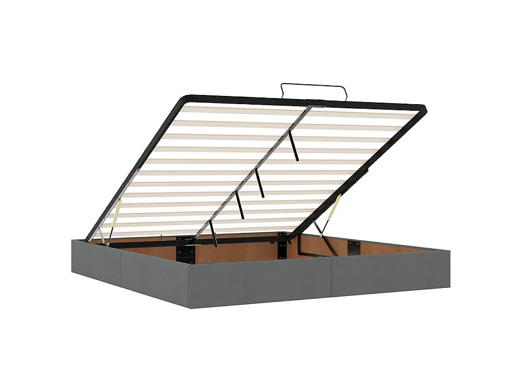 Ottoman bed met matrassen 200x200cm stof donkergrijs