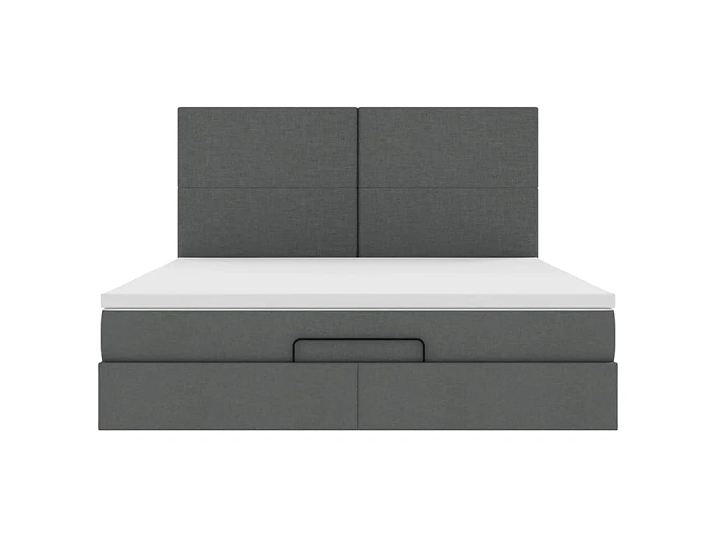 Estructura cama otomana colchones tela gris oscuro 200x200cm