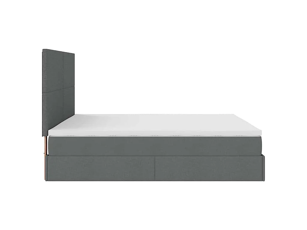 Estructura cama otomana colchones tela gris oscuro 200x200cm