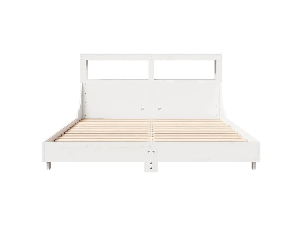 Bedframe zonder matras massief grenenhout wit 150x200 cm
