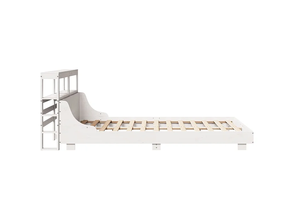 Bedframe zonder matras massief grenenhout wit 150x200 cm
