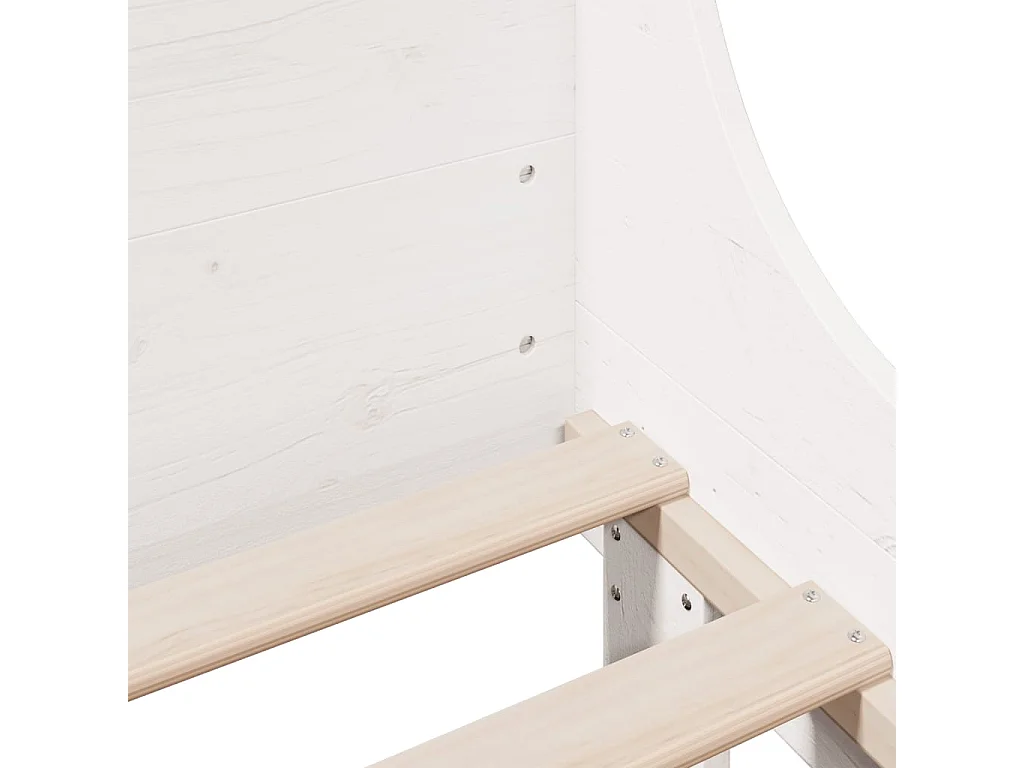 Bedframe zonder matras massief grenenhout wit 150x200 cm