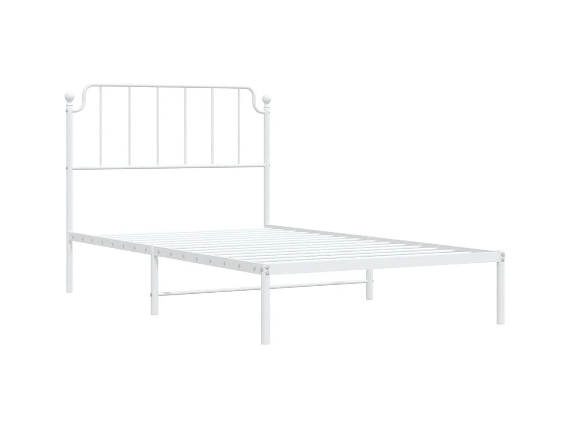 Bettgestell mit Kopfteil Metall Weiß 107x203 cm