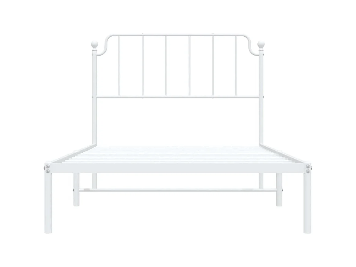 Bettgestell mit Kopfteil Metall Weiß 107x203 cm