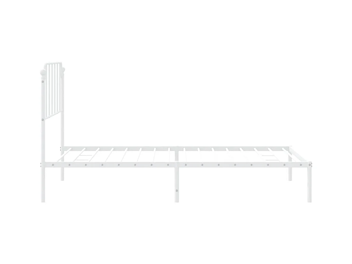 Bettgestell mit Kopfteil Metall Weiß 107x203 cm