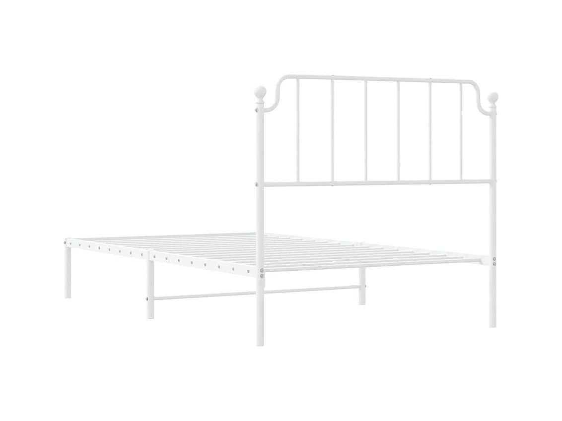 Bettgestell mit Kopfteil Metall Weiß 107x203 cm