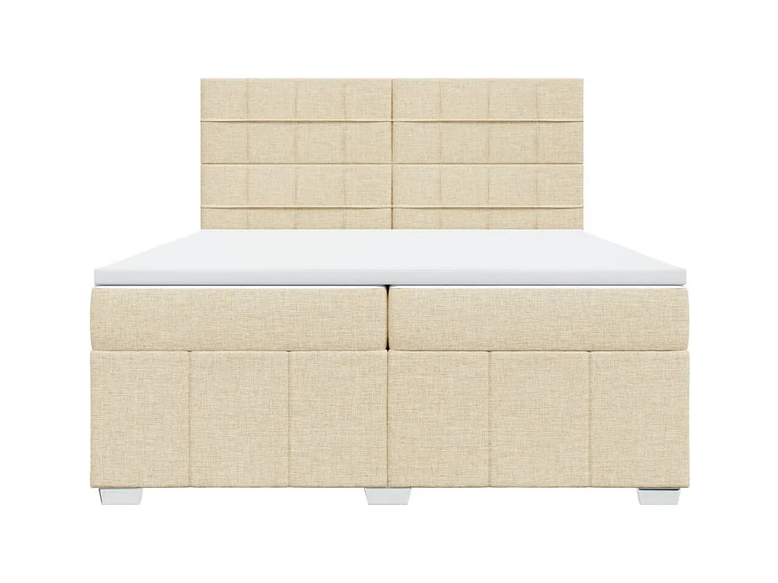 Boxspringbett mit Matratze Creme 200x200 cm Stoff