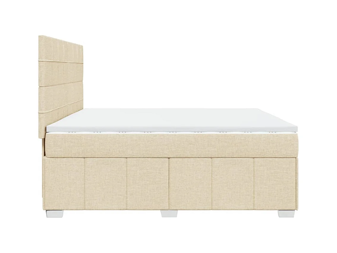 Boxspringbett mit Matratze Creme 200x200 cm Stoff