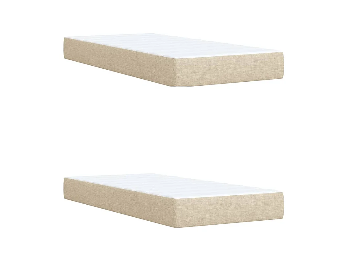 Boxspringbett mit Matratze Creme 200x200 cm Stoff