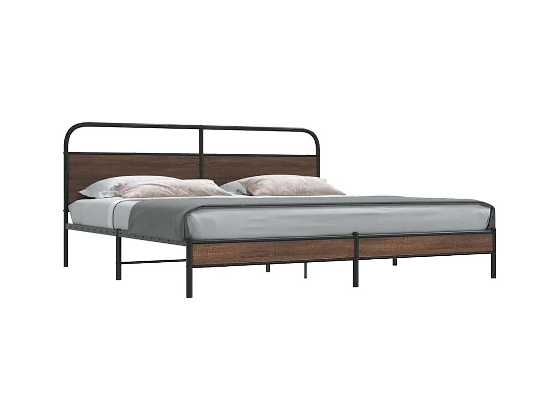 Giroletto senza Materaso in Metallo Rovere Marrone 193x203 cm