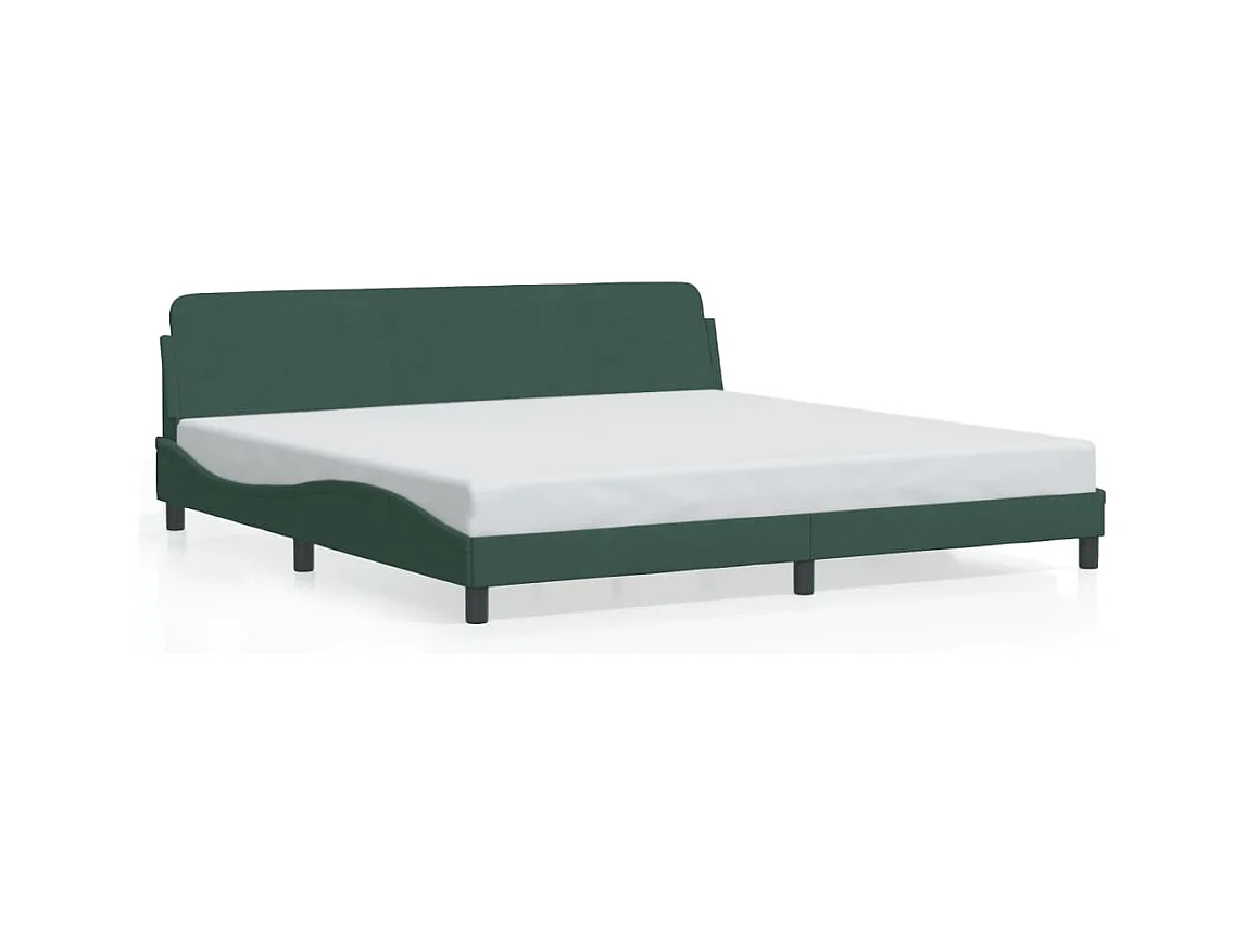 Cadre de lit Dover vert foncé 200x200 cm velours