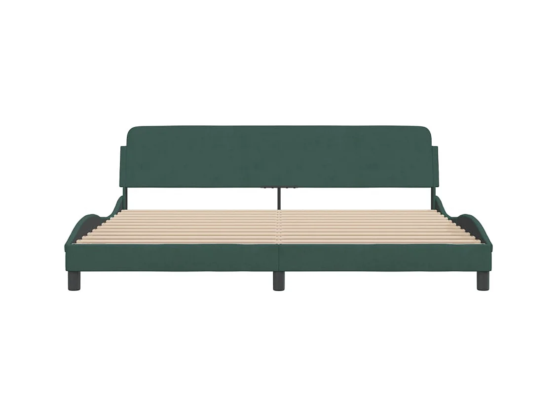 Cadre de lit Dover vert foncé 200x200 cm velours