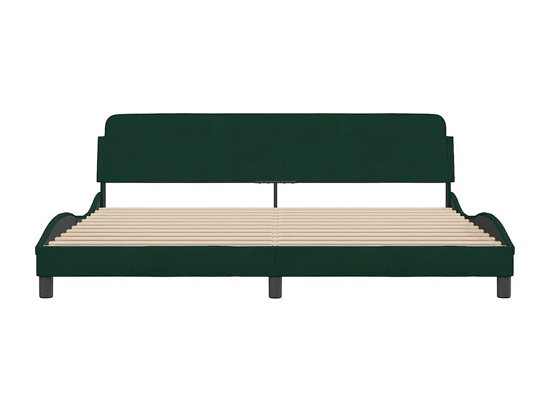Cadre de lit Dover vert foncé 200x200 cm velours
