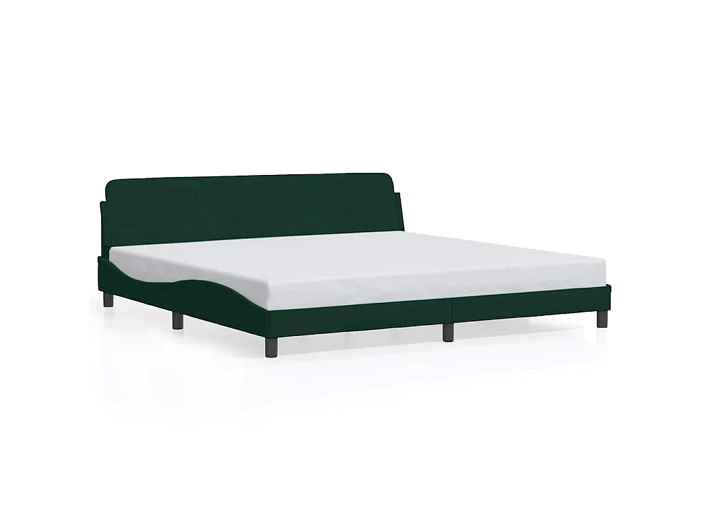 Cadre de lit Dover vert foncé 200x200 cm velours