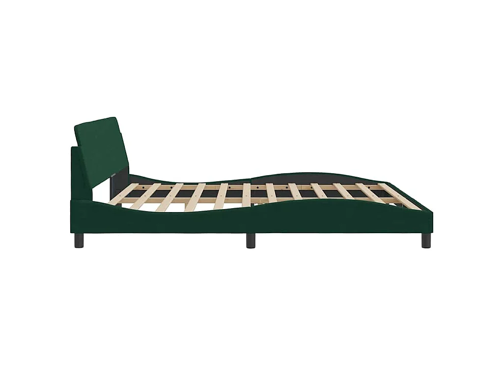 Cadre de lit Dover vert foncé 200x200 cm velours