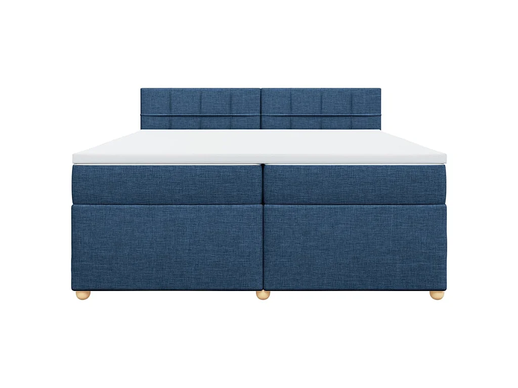Boxspring met matras stof blauw 200x200 cm