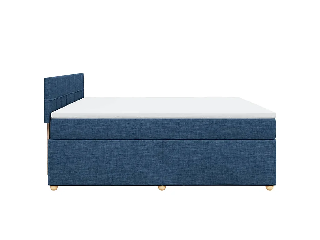 Boxspring met matras stof blauw 200x200 cm