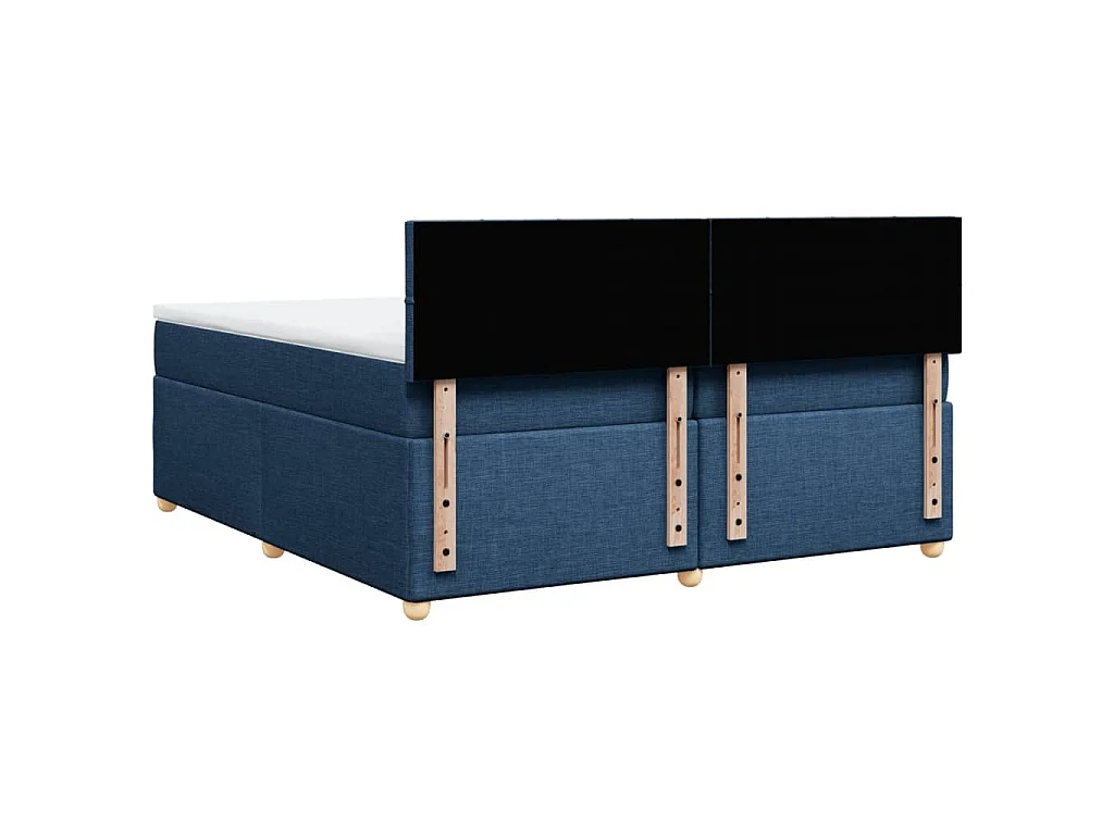 Boxspring met matras stof blauw 200x200 cm