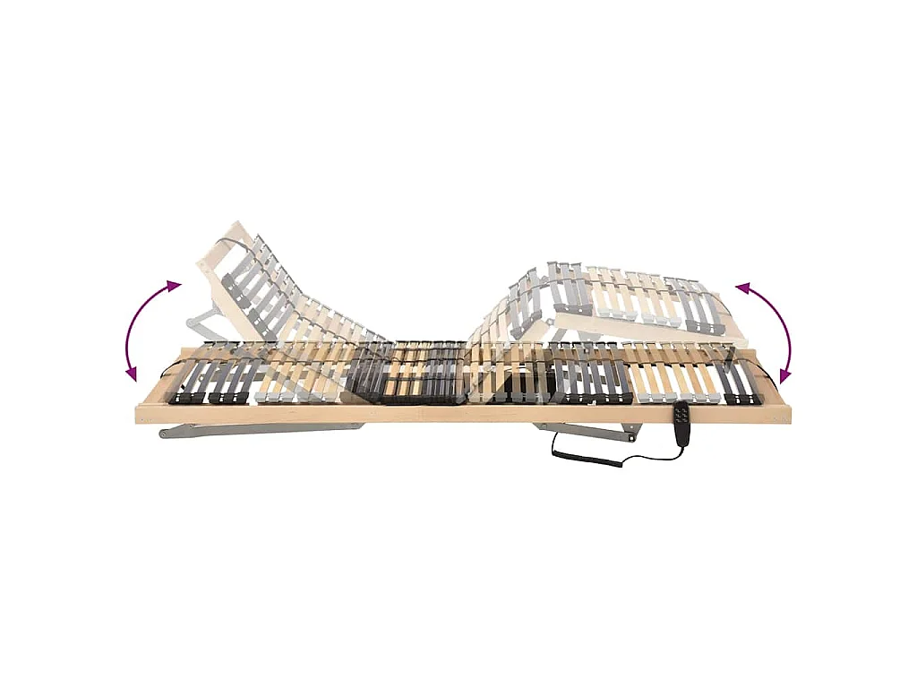 Somier de lamas Marrón 70 x 190 cm Madera de Haya Sólida