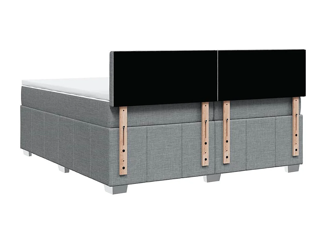 Boxspring met matras stof lichtgrijs 200x200 cm