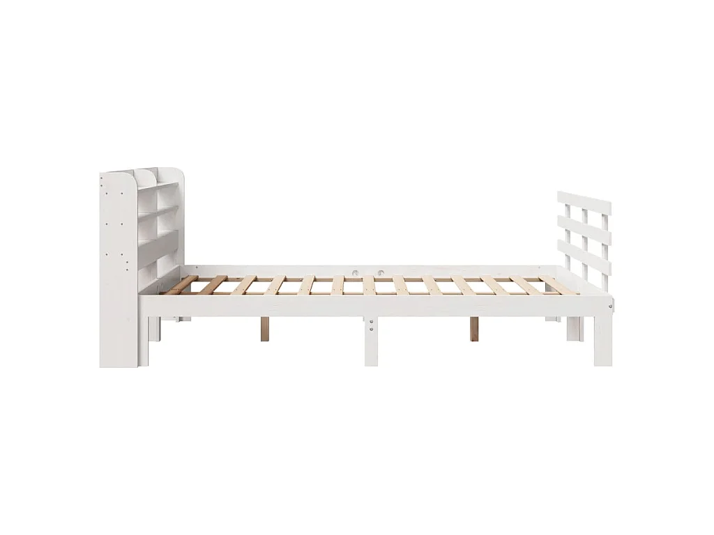 Estrutura de cama c/ cabeceira 150x200 cm pinho maciço branco