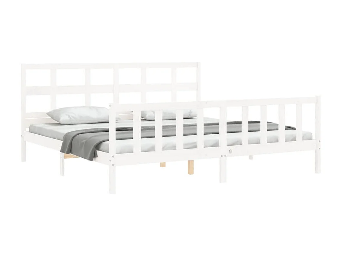 Estructura de cama sin colchón madera maciza blanca 200x200 cm