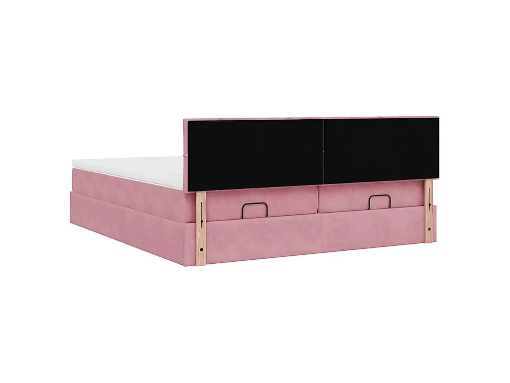 Ottoman bed met matrassen en LED's 200x200cm fluweel roze