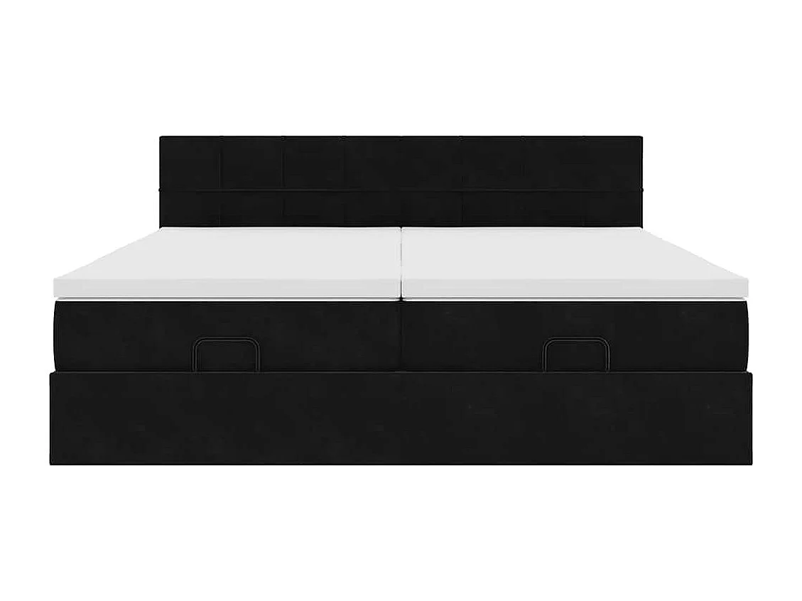 Ottoman bed met matrassen 200x200cm fluweel zwart