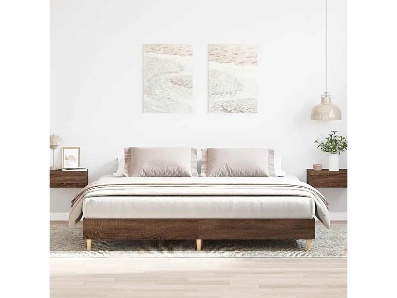 Giroletto senza Materasso Rovere Marrone 200x200 cm Truciolato