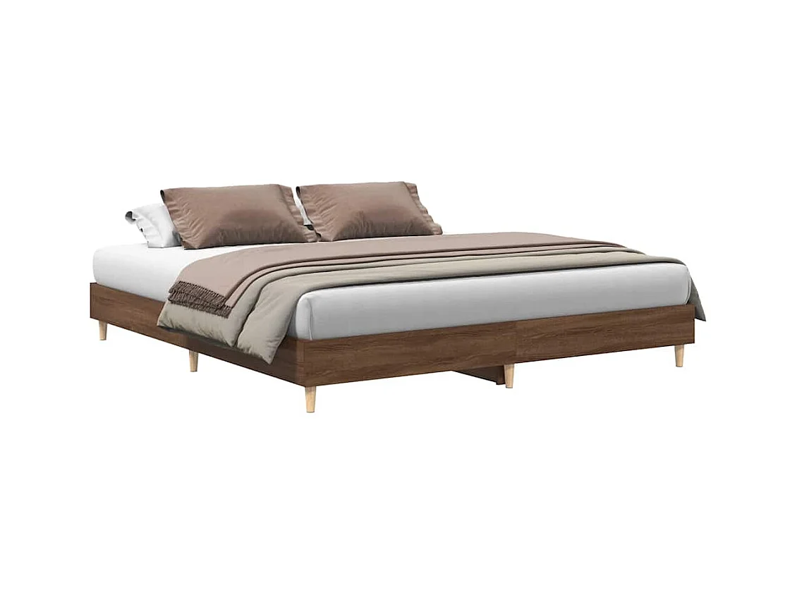 Cadre de lit sans matelas chêne marron 200x200 cm