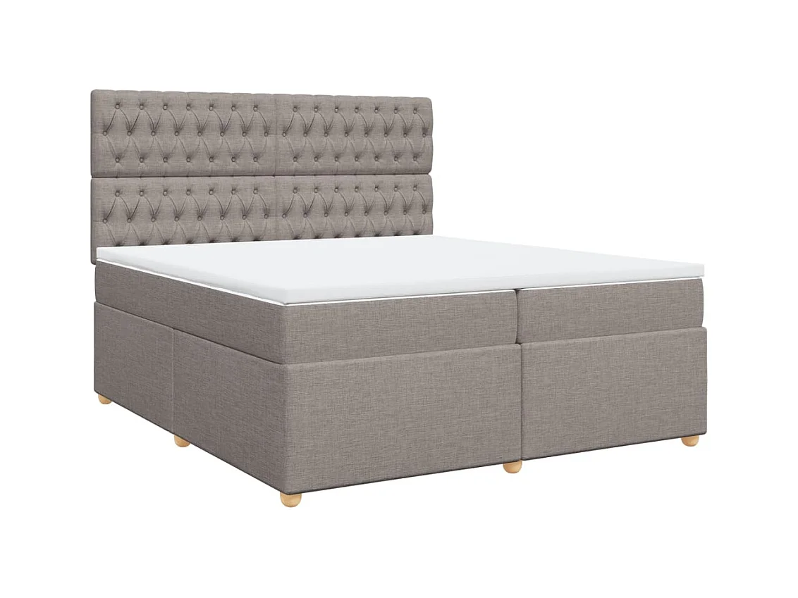 Sommier à lattes de lit avec matelas Taupe 200x200 cm Tissu