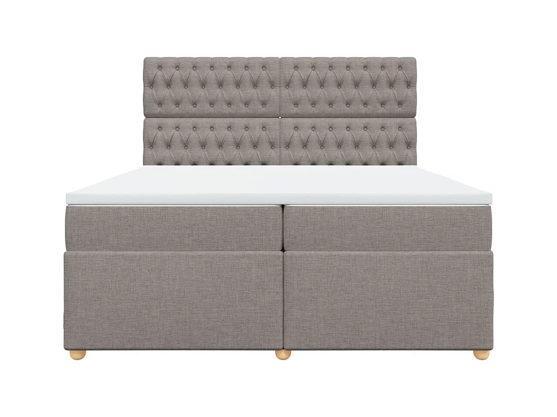 Sommier à lattes de lit avec matelas Taupe 200x200 cm Tissu