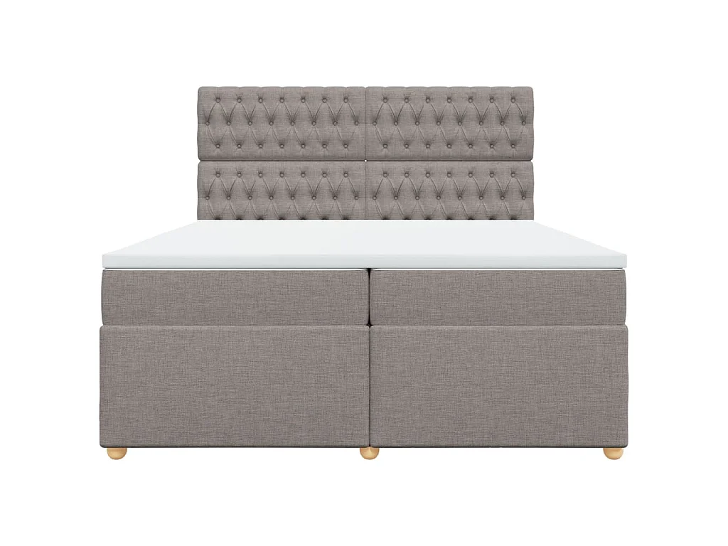 Sommier à lattes de lit avec matelas Taupe 200x200 cm Tissu
